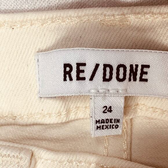 RE/DONE White Ultra High Rise Stovepipe Jeans Size 24 - Picture 6 of 10